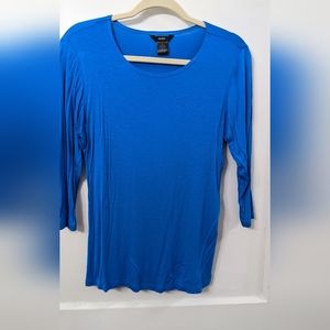 Bright Blue 3/4 Sleeve Top Size XL Fiore